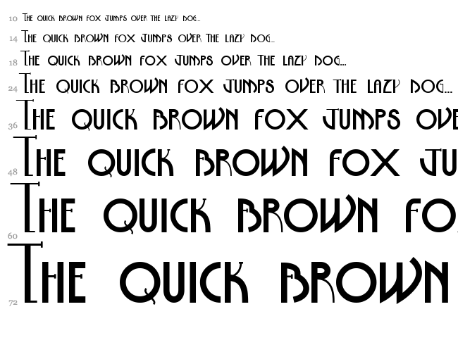 The Eighteenth Amendment font waterfall